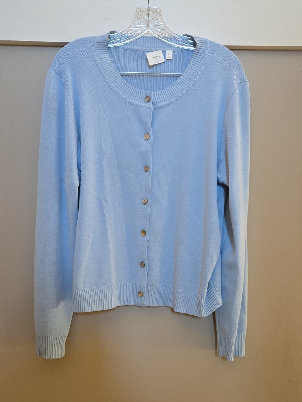 Cyrus Light Blue Button-Front Cardigan